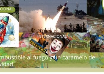 Combustible al fuego y un caramelo de navidad