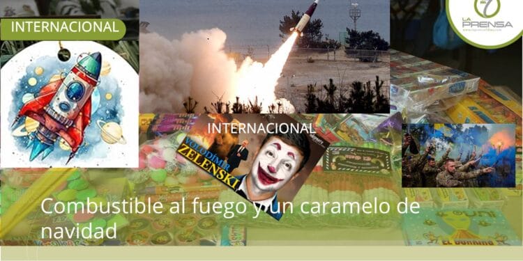 Combustible al fuego y un caramelo de navidad